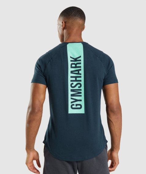 Men's Gymshark Bold T-Shirts Navy | CA 71358D